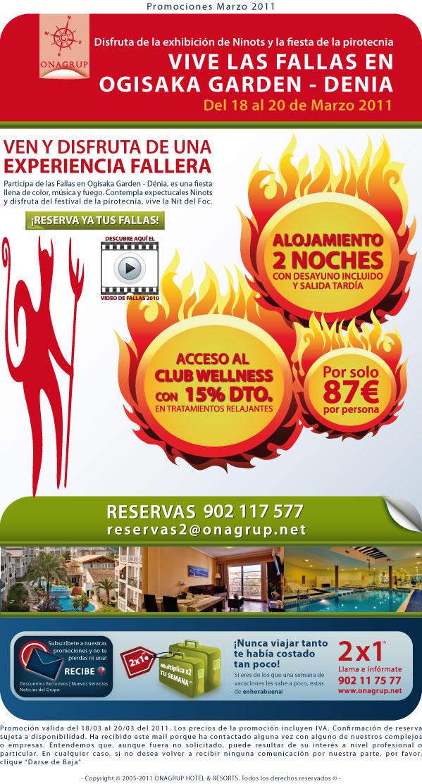 Campaña Fallas de Valencia en el complejo Ogisaka Garden (Dénia - Alicante)