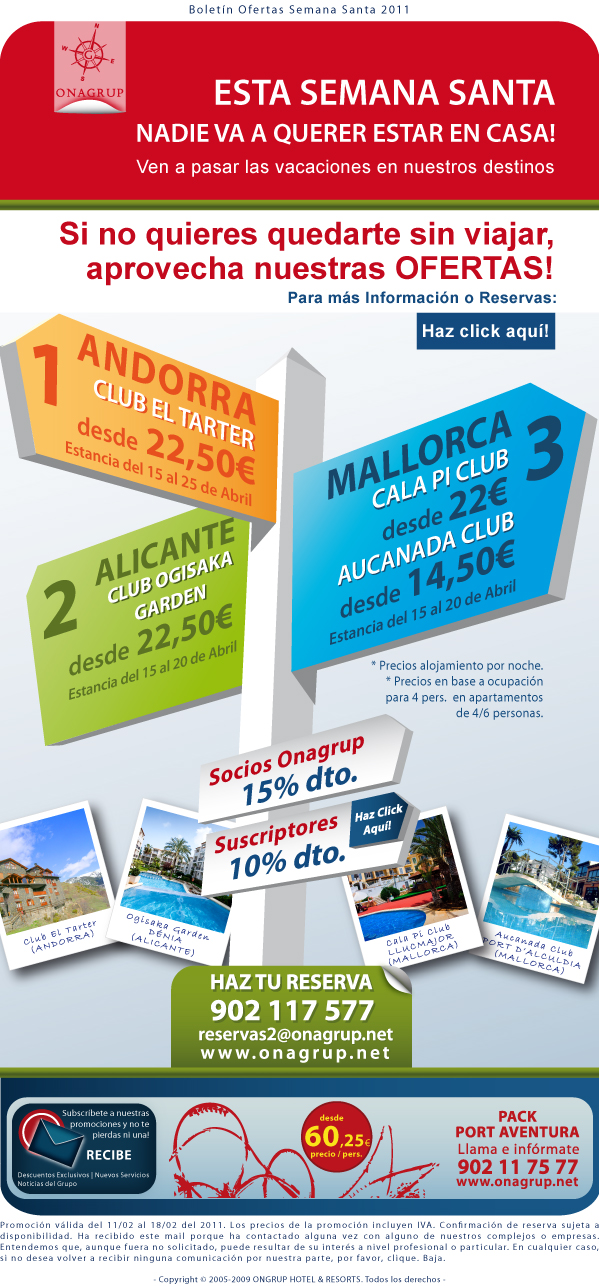 Campaña Semana Santa en los destinos del grupo Onagrup Hotels & Resorts