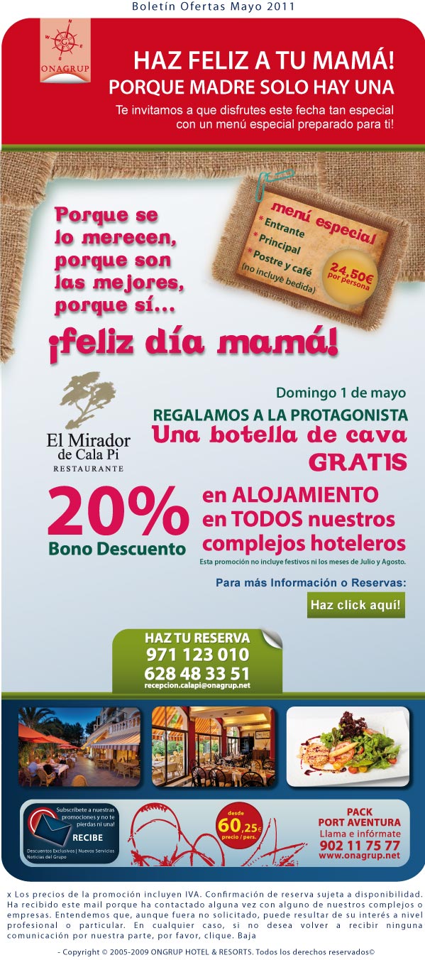 Campaña Día de la Madre en el complejo Cala Pi Club (Mallorca)